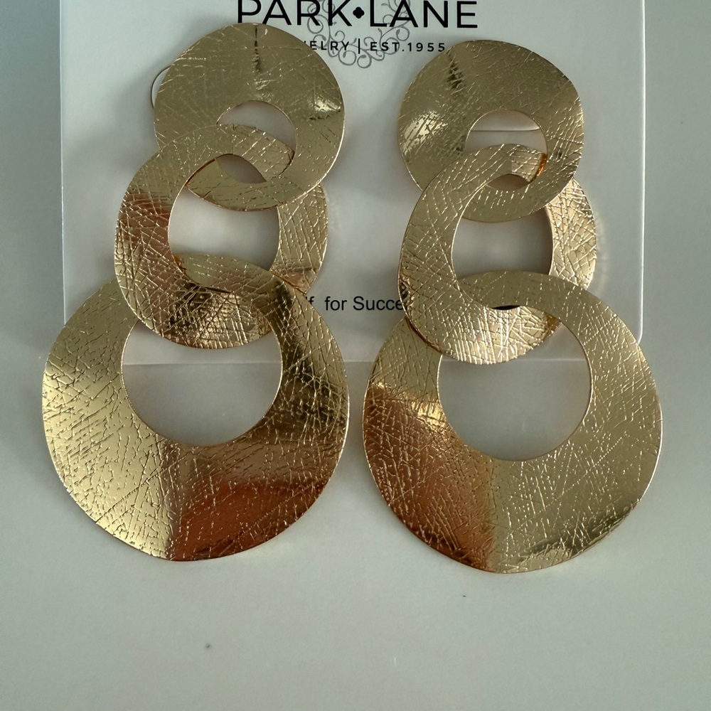 Park Lane Gold Textured Hoop Earrings